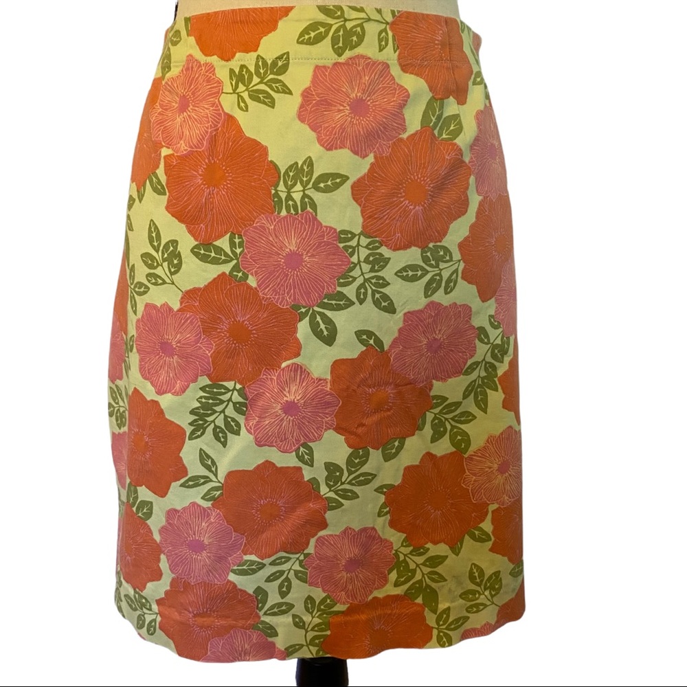 Sigrid Olsen Sport Casual Skirt (8) Floral print Pink, Green